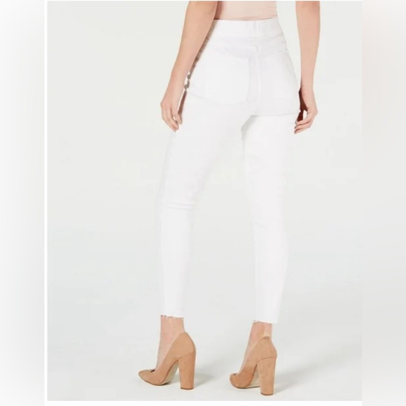 SPANX Women's‎ distressed white ankle skinny jeans jeggings sz L 20229R Pull On - Picture 2 of 11